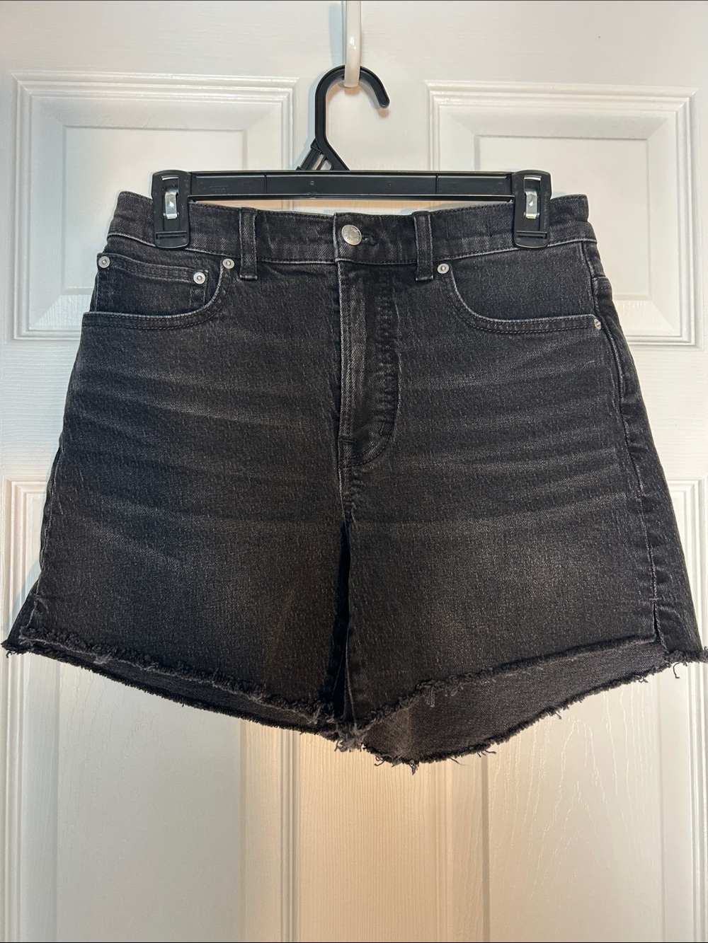 Madewell Charcoal Black High-Rise Cutoff Denim Shorts